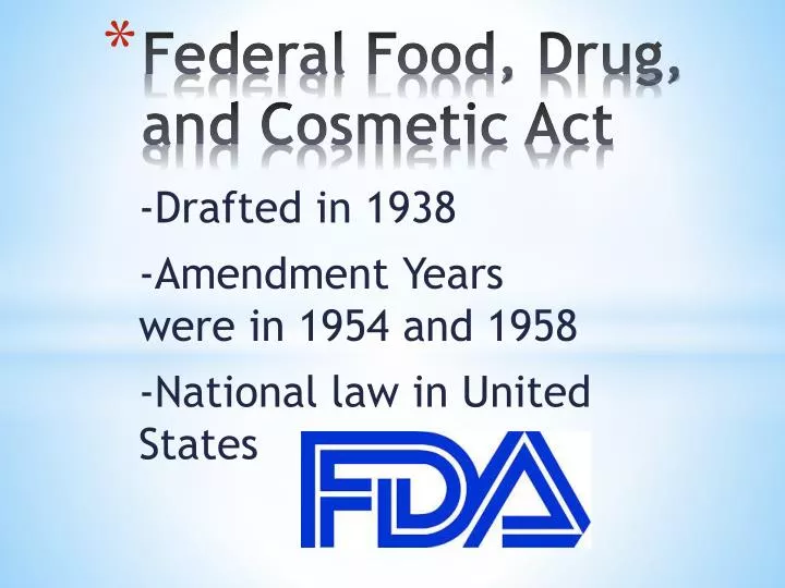 federal food drug and cosmetic act n.