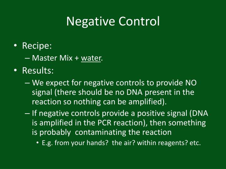 positive control negative control positive control negative control