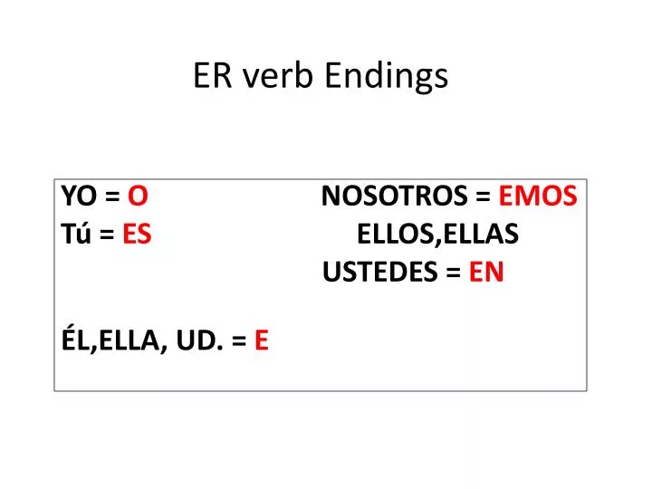 er verbs er verbs