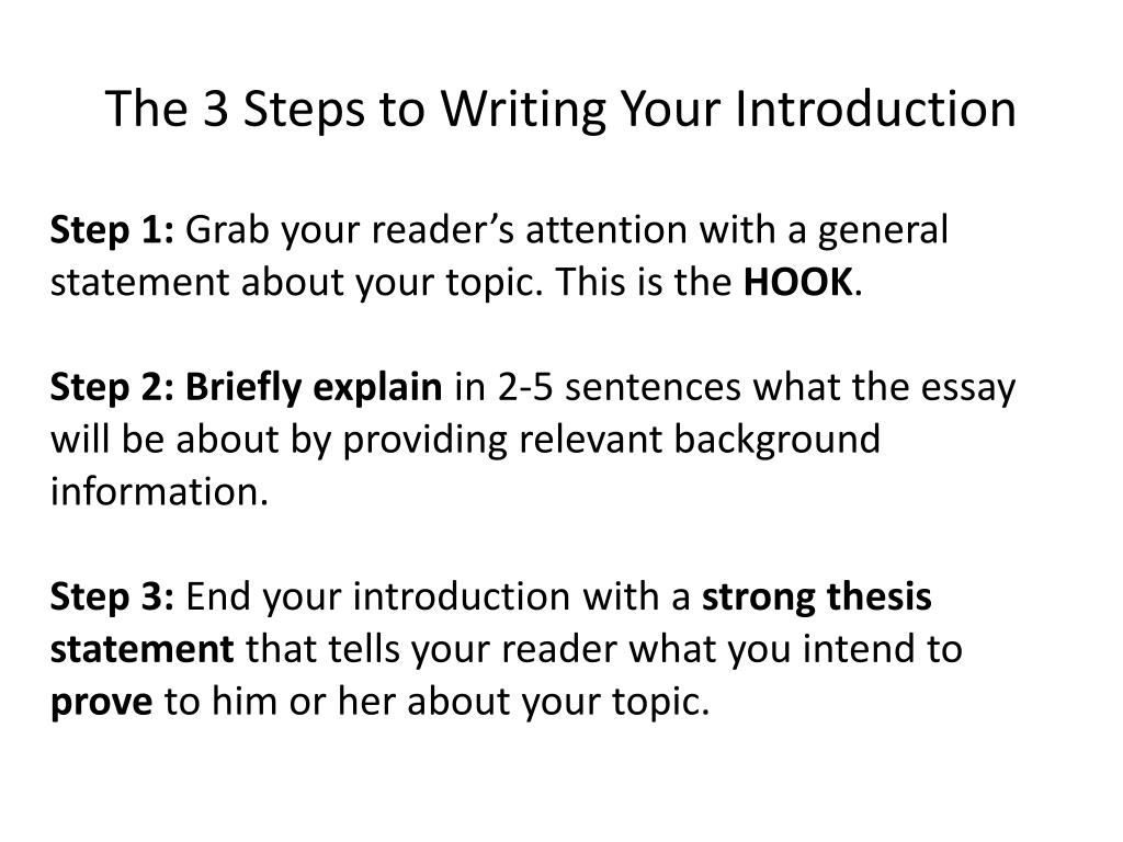 how to write an introduction paragraph middle school ppt