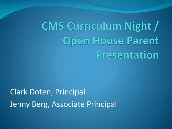 open house powerpoint presentation for parents