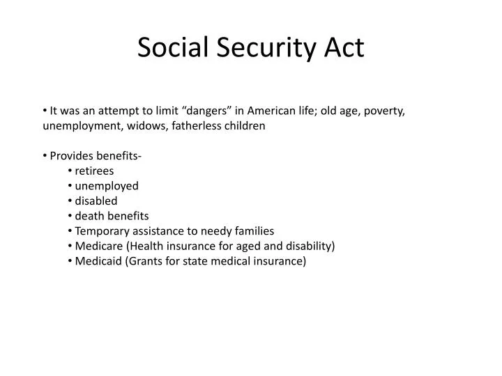 PPT Social Security Act PowerPoint Presentation, free download ID