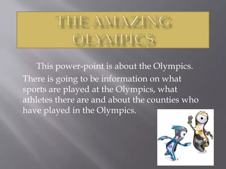 the amazing olympics n.