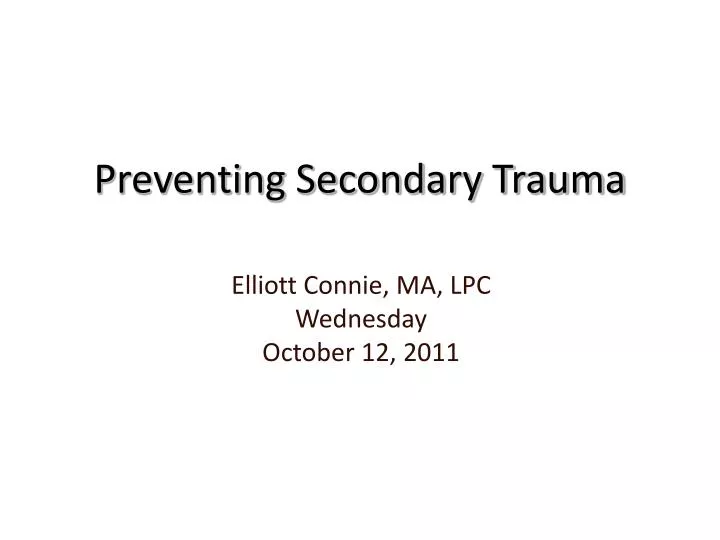 preventing secondary trauma n.