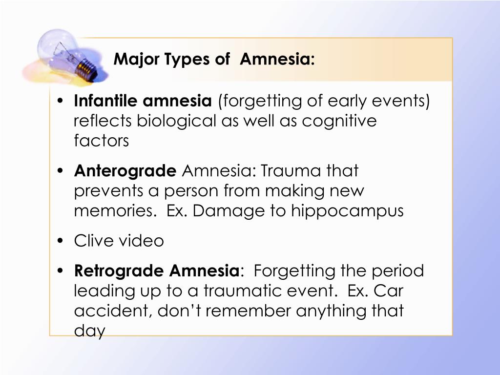 both types of amnesia both types of amnesia