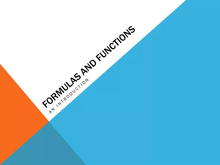 PPT - Formulas and Functions PowerPoint Presentation, free download ...