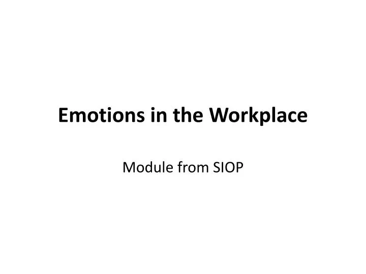 emotions in the workplace n.