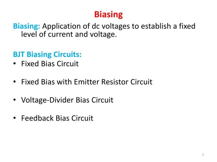 assignment on biasing