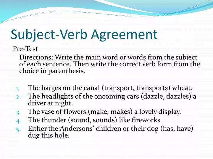 powerpoint presentation on subject verb agreement