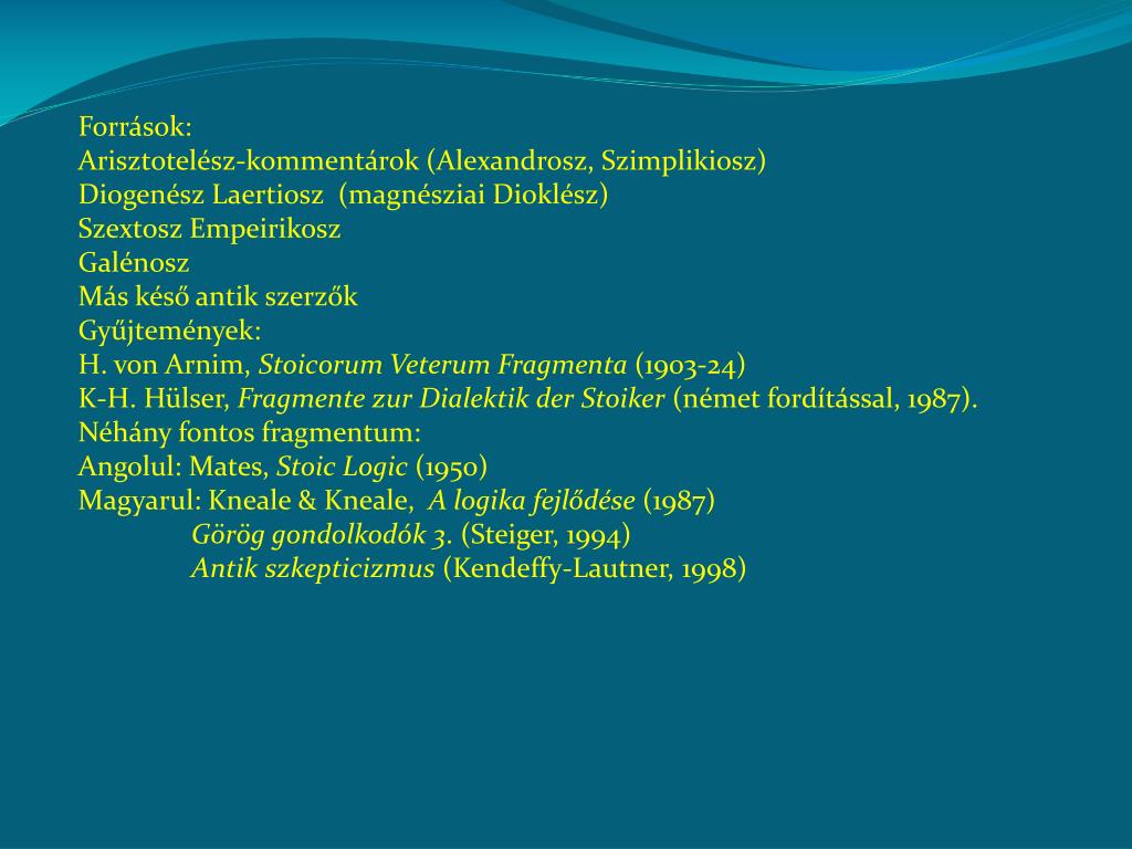 PPT - A másik logikai hagyomány: Sztoikus logika (Łukasiewicz kontra  Prantl) PowerPoint Presentation - ID:2808572