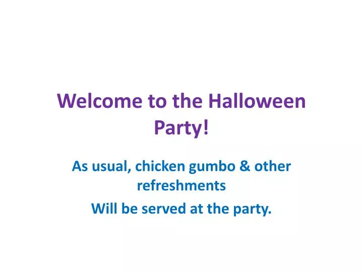 welcome to the halloween party n.