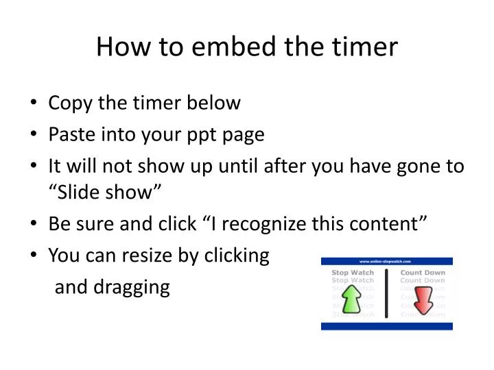 ppt how to embed the timer powerpoint presentation id 2808738