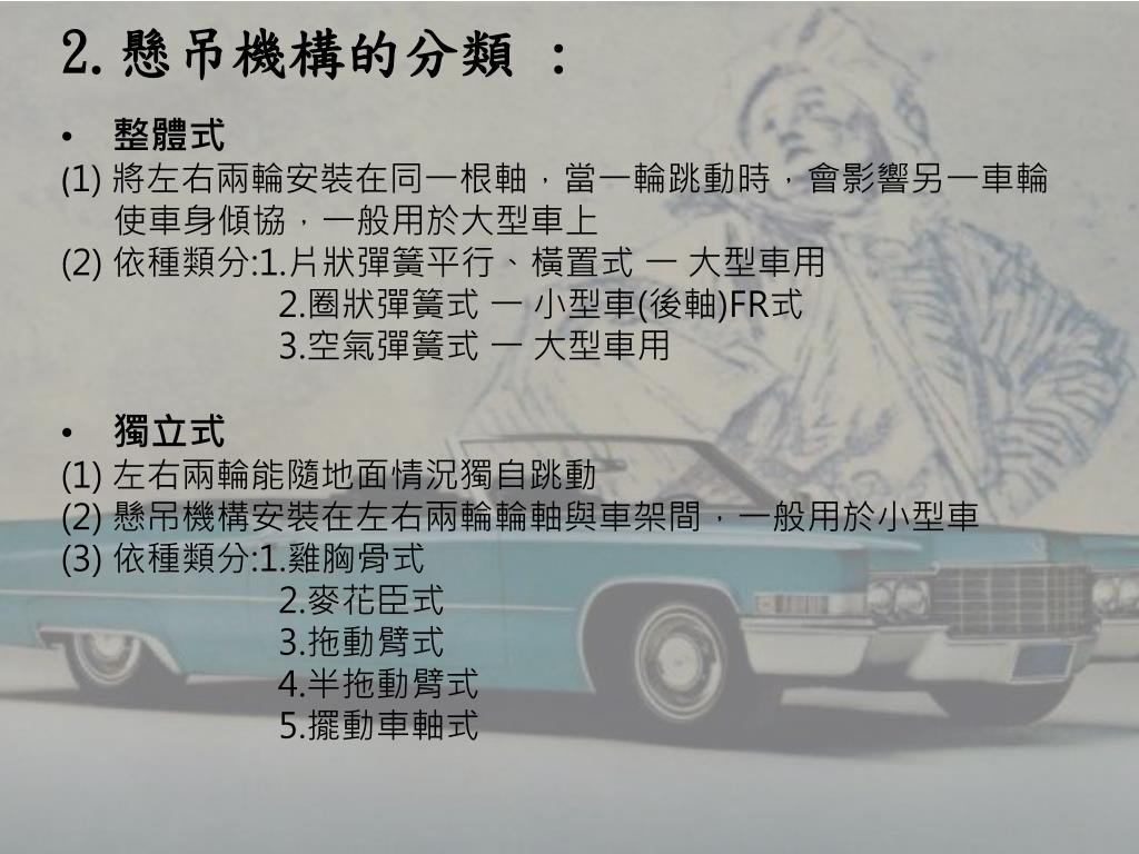 Ppt 汽車新技術探討比較 懸吊powerpoint Presentation Free Download Id Ppt 汽車新技術探討比較 懸吊powerpoint Presentation Free Download Id