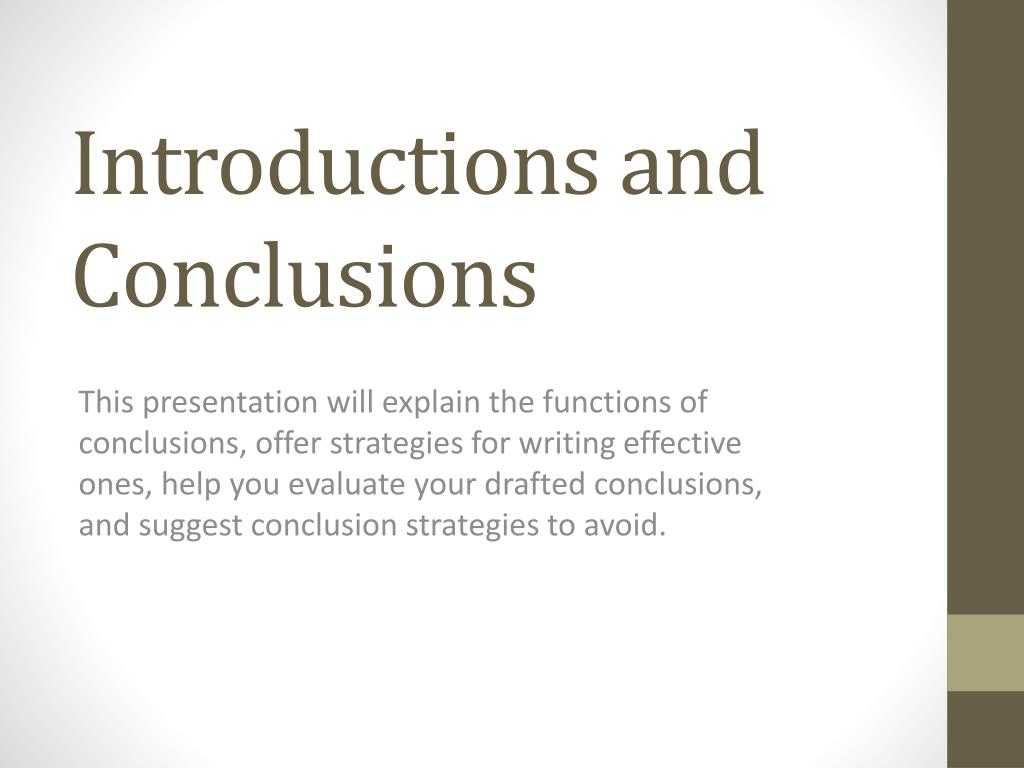 introduction and conclusion for presentation example