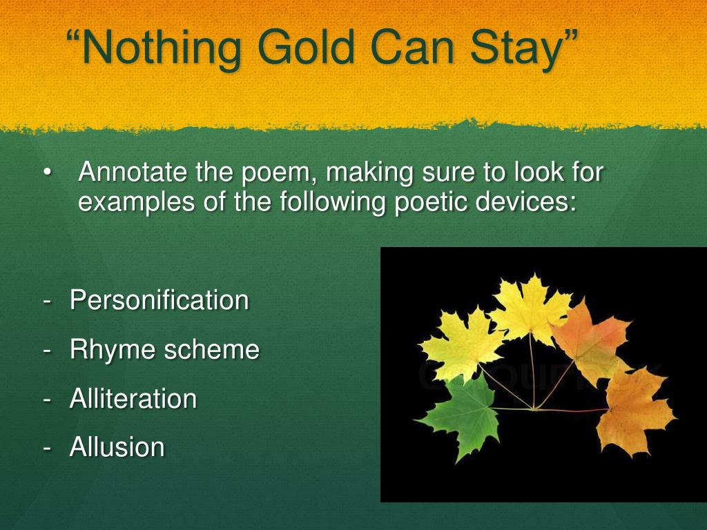 Nothing Gold Can Stay Poem Annotation - sharedoc