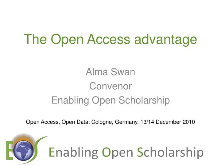 the open access advantage n.