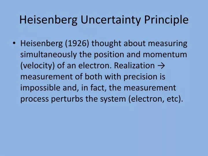 heisenberg uncertainty principle