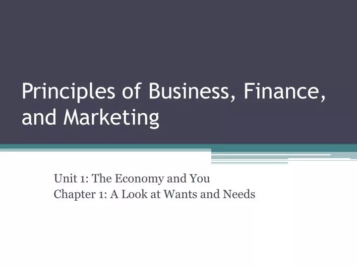 business marketing and finance