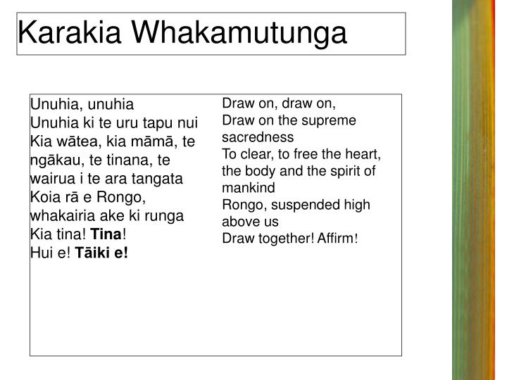 PPT - Karakia timatanga PowerPoint Presentation - ID:2811864