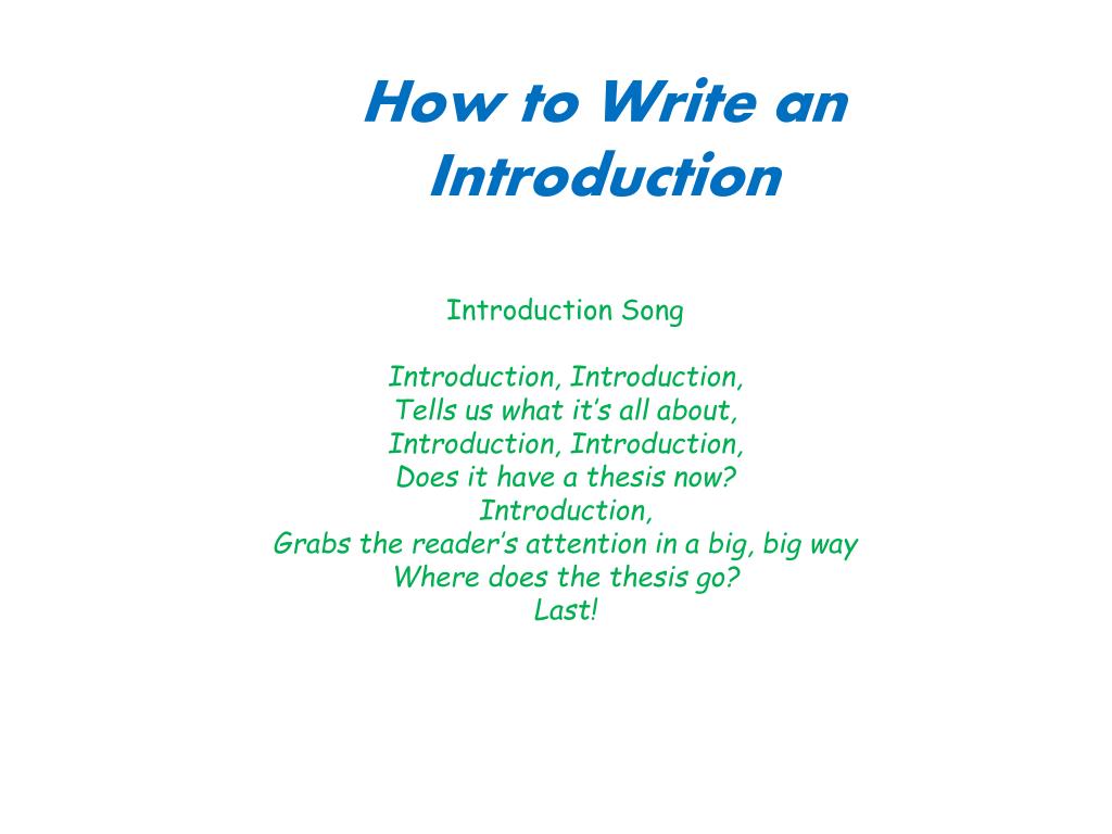 PPT - How to Write an Introduction PowerPoint Presentation, free