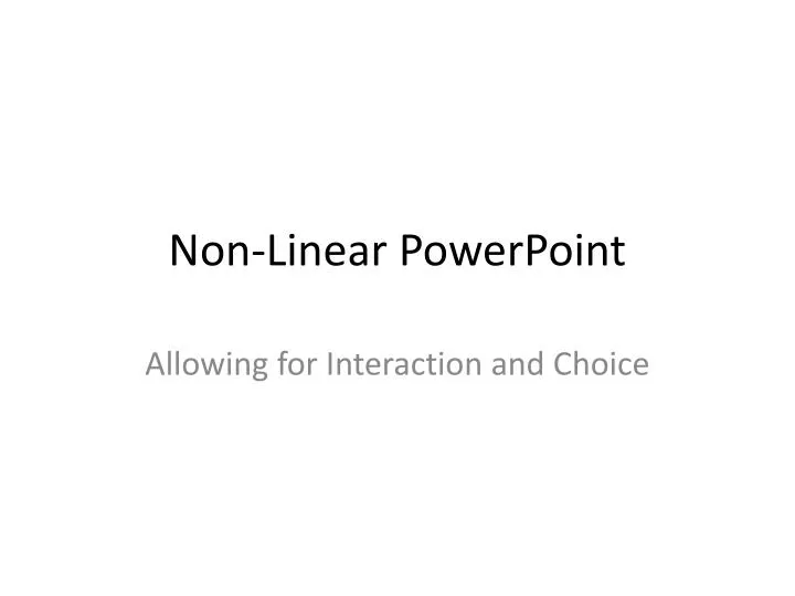 non linear powerpoint n.