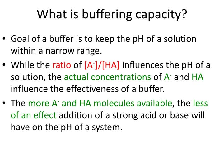 PPT Buffering Capacity Addition of STRONG Acids or Bases PowerPoint