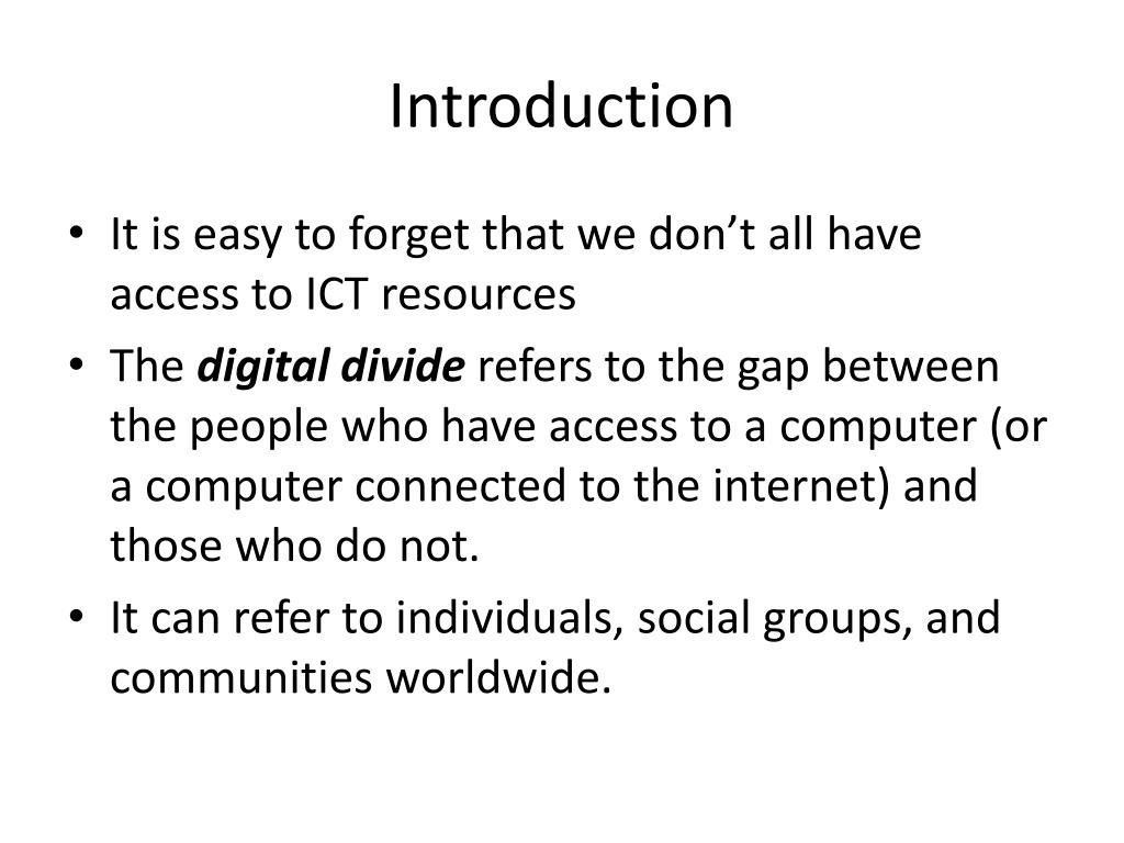 digital divide essay introduction