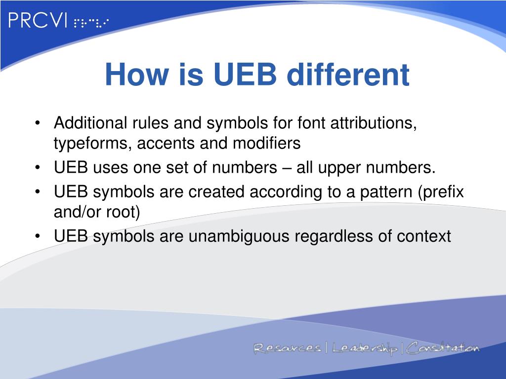 PPT Unified English Braille UEB by Chris Marshall Betty Nobel