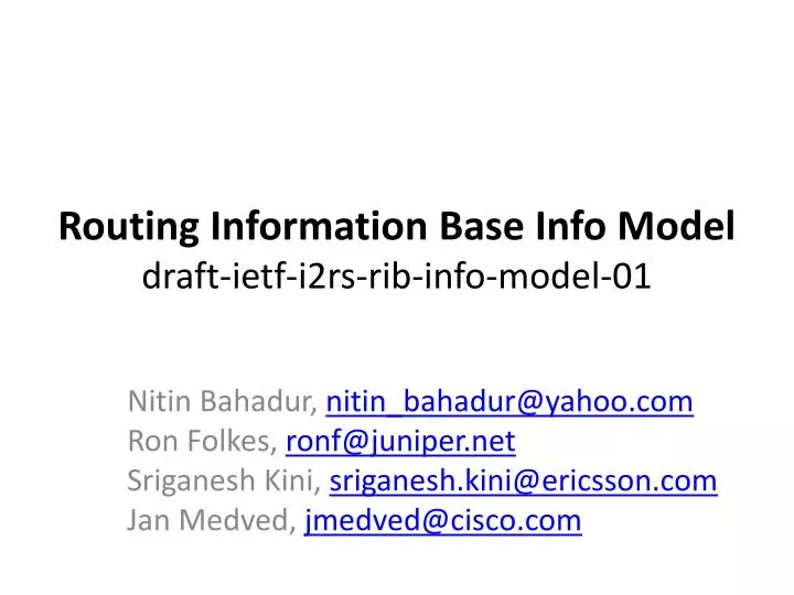 routing information base info model draft ietf i2rs rib info model 01 n.