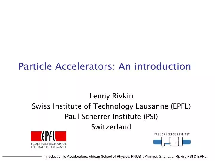 particle accelerators an introduction n.