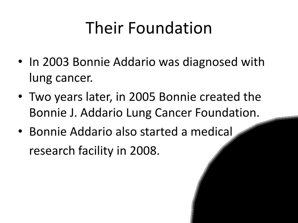 Ppt Bonnie J Addario Lung Cancer Foundation Powerpoint Presentation Id2818169 