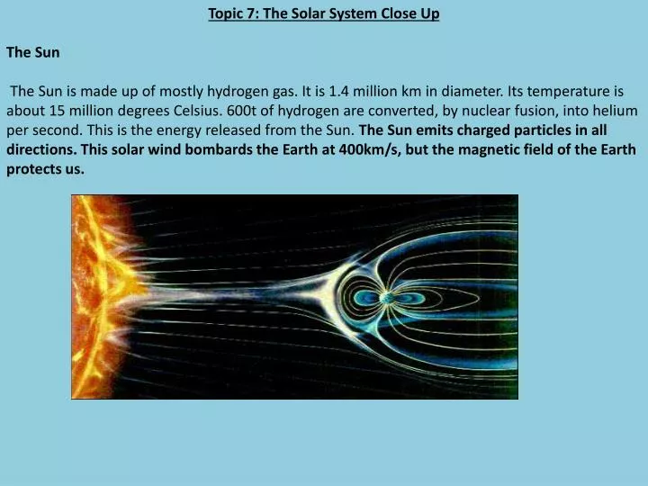 Ppt Topic 7 The Solar System Close Up The Sun Powerpoint