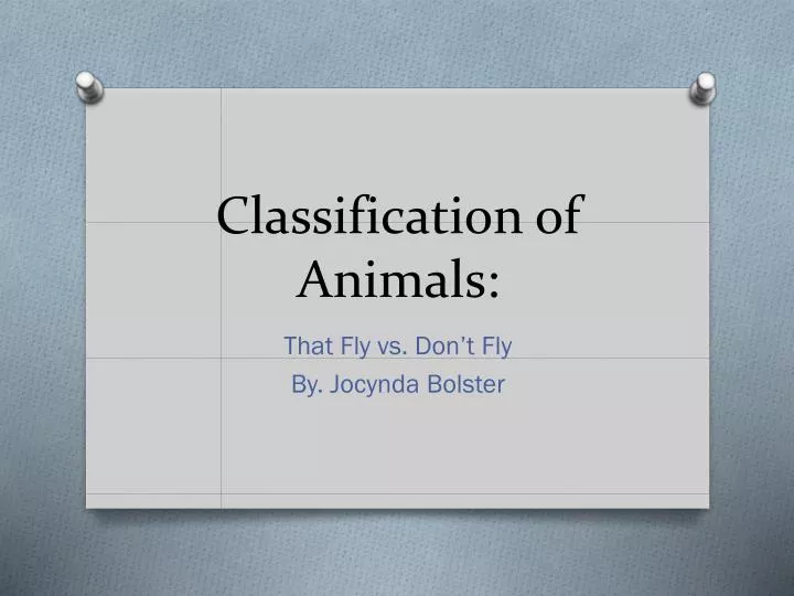 classification of animals n.