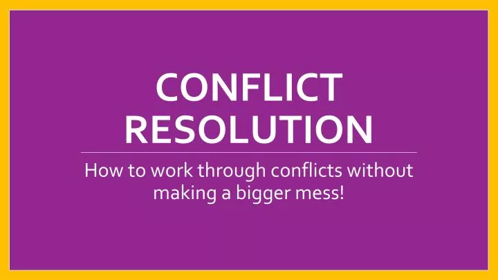 conflict resolution n.