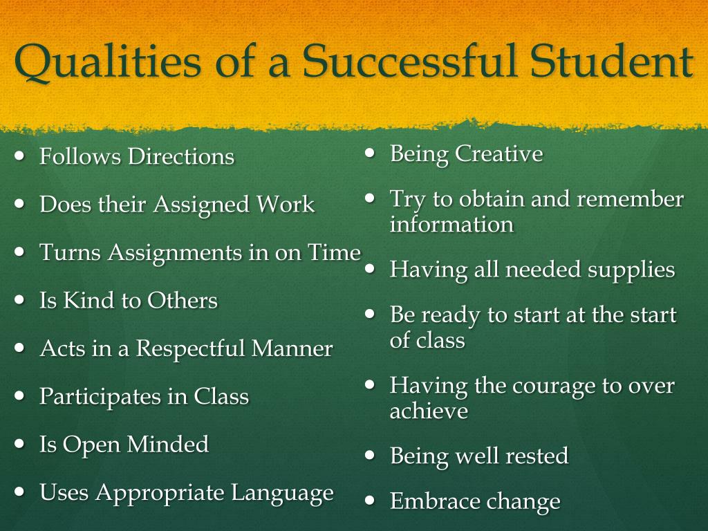 PPT Qualities Of A S Uccessful Student PowerPoint Presentation Free 