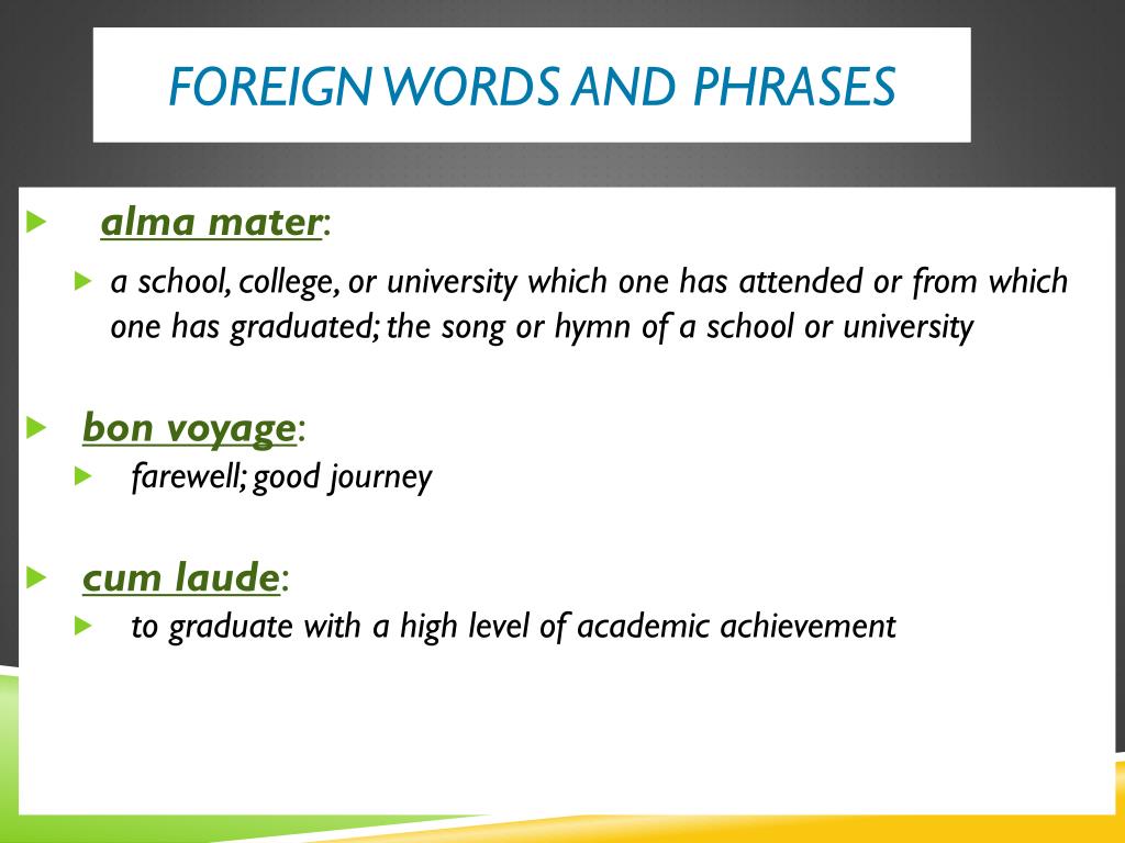 PPT - Foreign Phrases Commonly Used in English PowerPoint