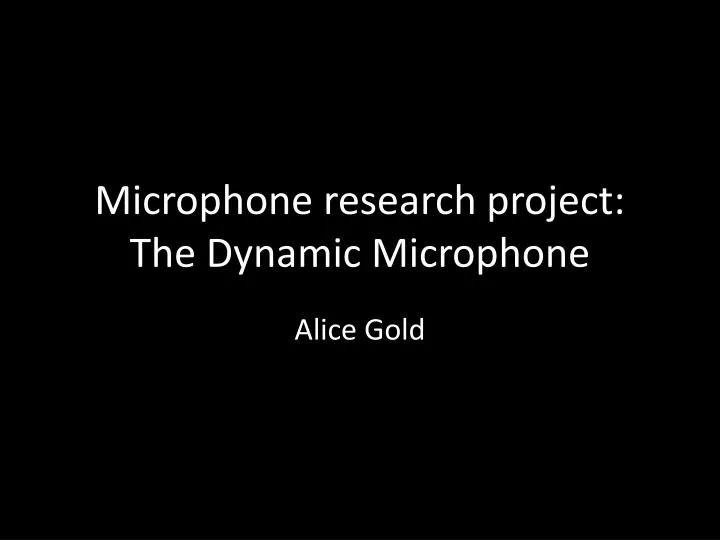 microphone research project the dynamic microphone n.