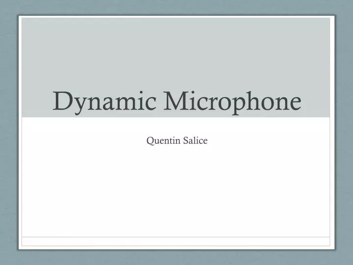 dynamic microphone n.