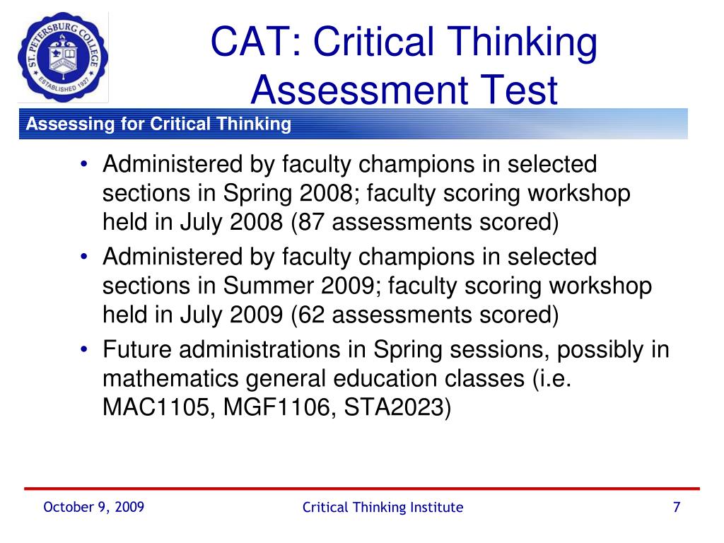 cat critical thinking assessment test