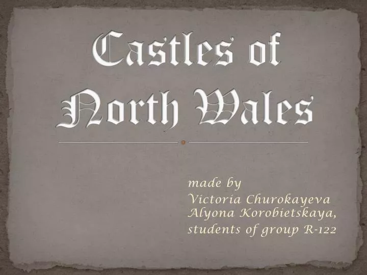 castles of north wales n.