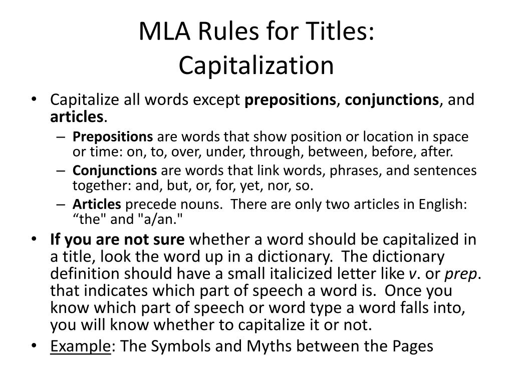 mla essay title capitalization