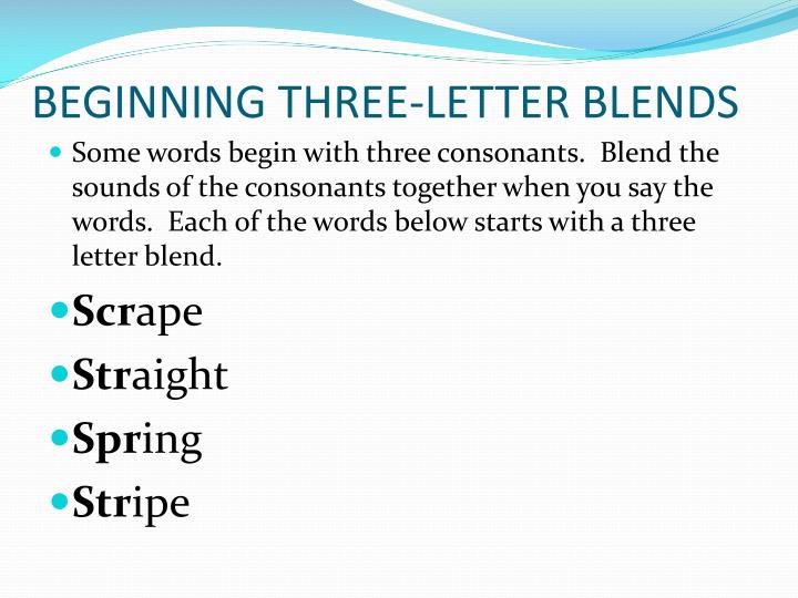 ppt beginning three letter blends powerpoint presentation id 2823929 three letter blends