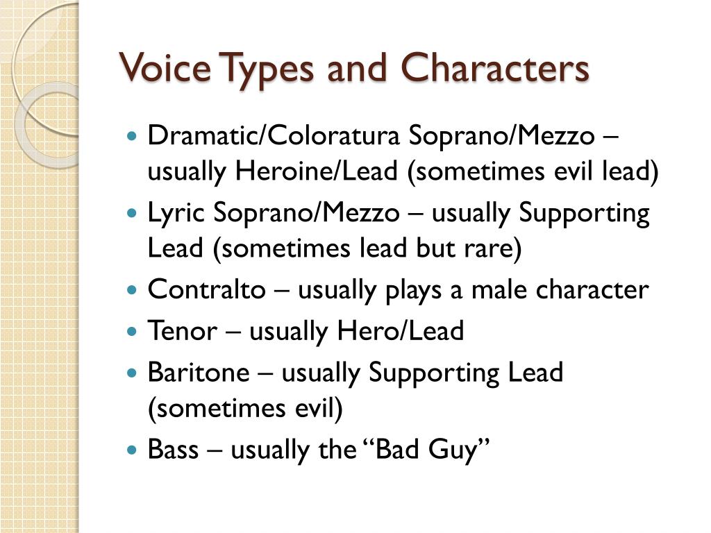 Types Of Singing Voices Male Slideshare