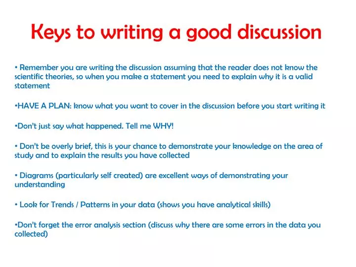 how to begin a discussion essay