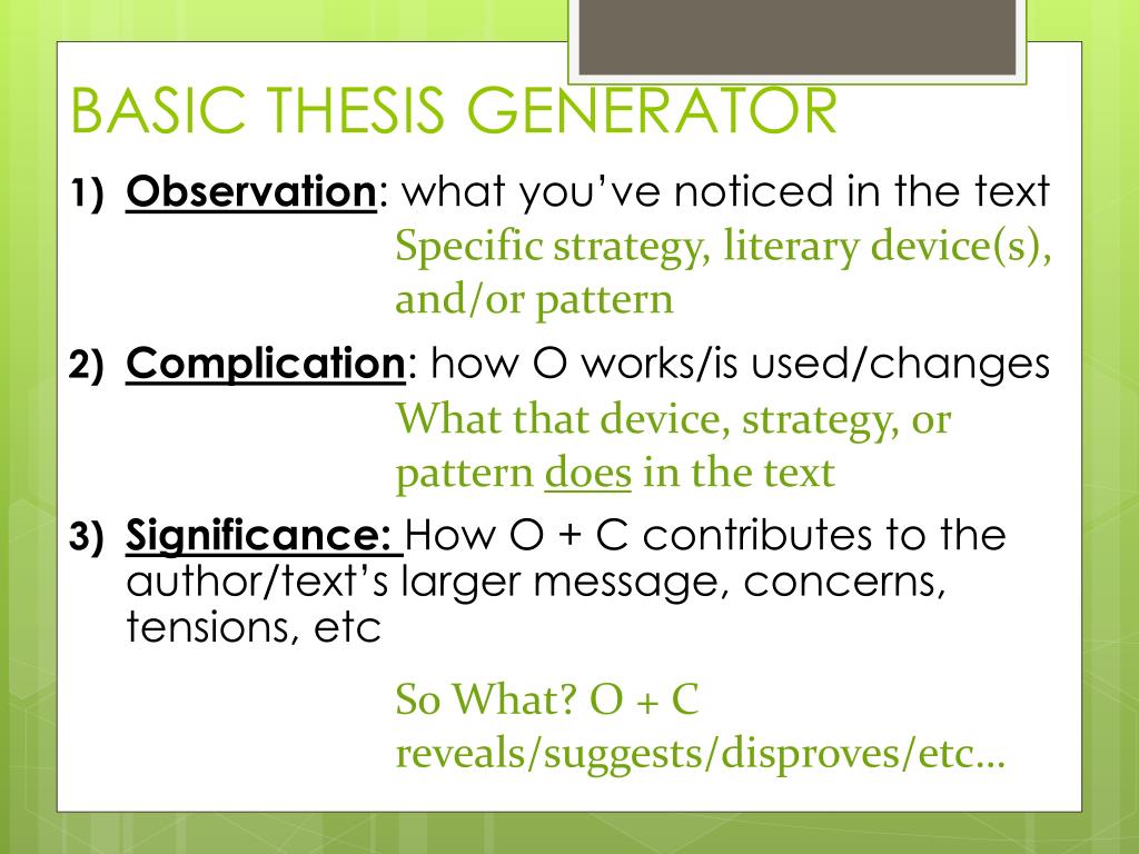 definition of evolving thesis