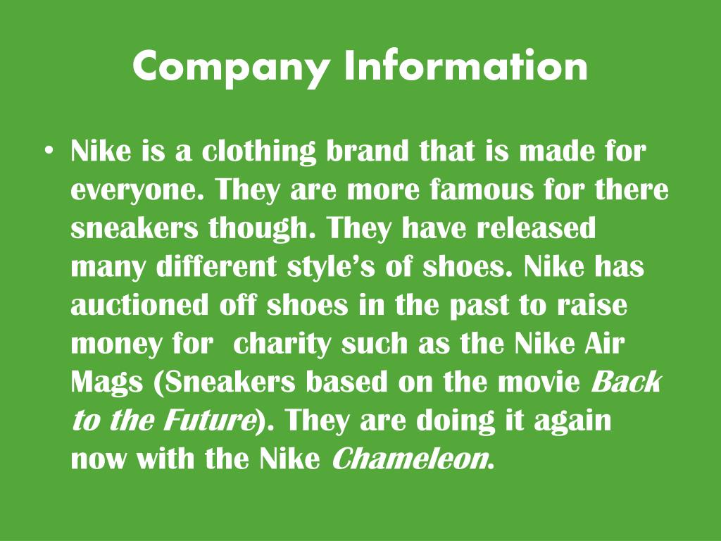 PPT - NIKE Chameleon “ A New Genre of Sneakers ” PowerPoint Presentation -  ID:2825306