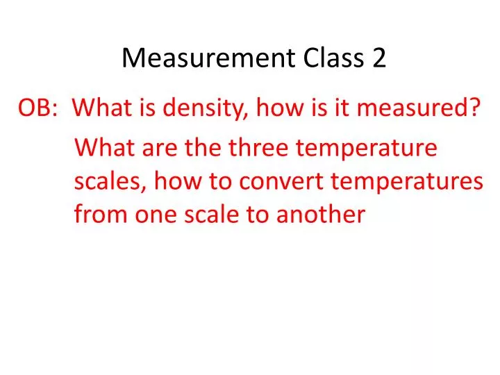 Ppt Measurement Class 2 Powerpoint Presentation Free Download Id