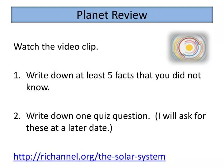 Ppt Planet Review Powerpoint Presentation Free Download