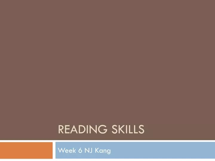 reading skills n.