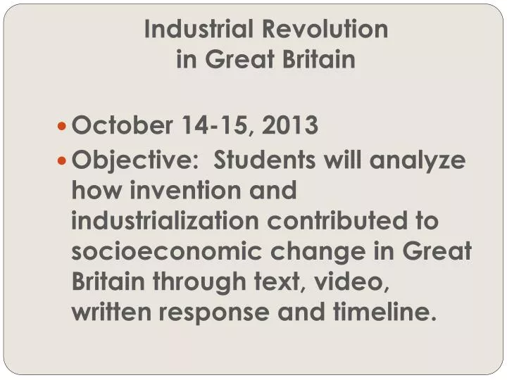 industrial revolution in great britain n.
